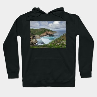 Wavy rock lagoon beach Midodaren on Java, Indonesia. Hoodie